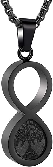 Oinsi Infinity Love Pet Cremation Jewelry for Ashes of Dog/Cat Funeral Keepsake Urn Necklace Pendant Memorial Jewellery