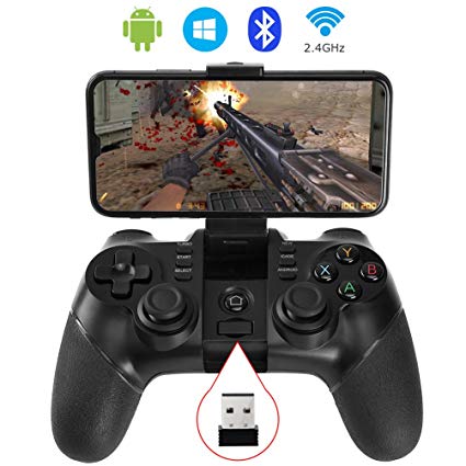 ALLCACA Wireless Game Controller 2.4G PS3 Rechargeable Bluetooth Gamepad for Android Smartphone, Playstation 3, PC Windows XP/7/8/10, Tablets, Smart TV and TV Box (Not for iOS)