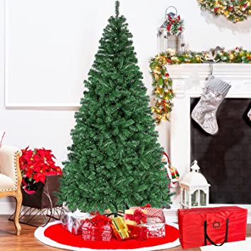 7ft / 210CM Premium Artificial Christmas Tree Festive Holiday Decoration w/ 950 Branch Tips, Easy Assembly, Foldable Metal Stand - Green