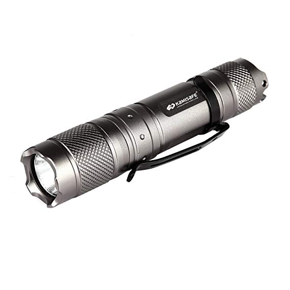 Kamisafe KM-MN10 Cree Q5 LED Mini AA Pocket Flashlight Torch Waterproof EDC Tactical Flashlight with Clip (Grey)