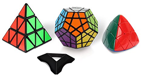 Playwin Aliens speed cube Triangle Megaminx Pyramid Collection（Black）
