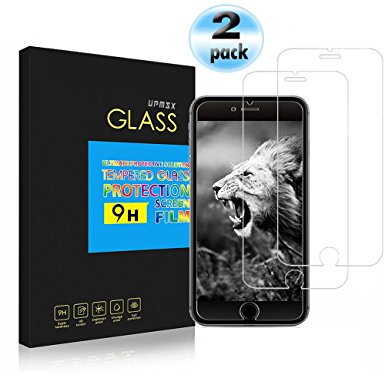 iPhone 7 Plus 6s Plus 6 Plus Screen Protector, UPMSX iPhone 7 Plus 6s Plus 6 Plus Screen Protector Tempered Glass [5.5 inch] [9H Hardness] [Crystal Clear] [Bubble Free] [3D Touch Compatible] [2 Pack]