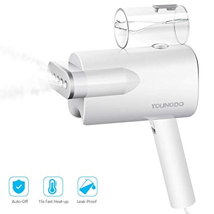 YOUNGDO Clothes Steamer, Portable 2 in 1 Travel Garment Steamer 15s Fast Heat-up,Vertically and Horizontally Steam,Remove Wrinkles/Sterilize,Handheld Travel Steamer for Home,Office and Travel