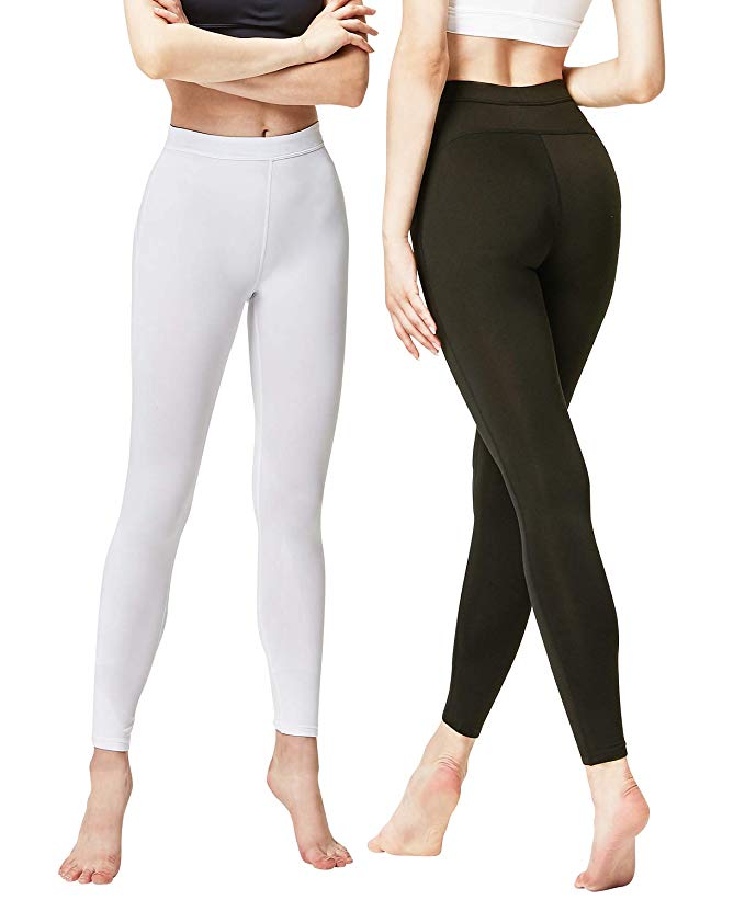 DEVOPS Women's 2 Pack Thermal Heat-Chain Compression Baselayer Long Johns Pants