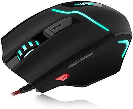 Zelotes 7200 DPI Gaming Mouse,7 Buttons,Multi-Modes LED Lights, 7 Adjustable DPI Levels, 600/1000/1600/2400/3200/5400/7200DPI USB Optical Wired Mice for Gamer PC MAC Laptop