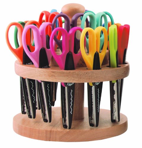 ECR4Kids Kraft Edger Rotating Scissor Rack with 18 Scissors