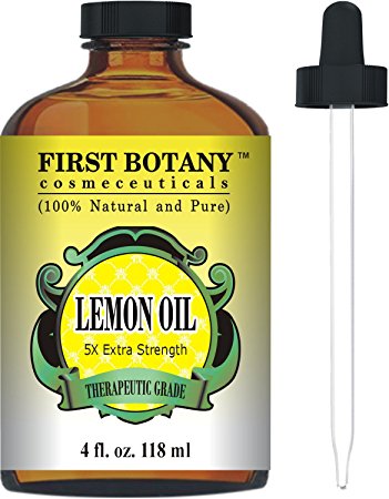 Lemon Essential Oil 5X Extra Strength 4 fl. Oz 100% Pure & Natural Therapeutic Grade - Cold Pressed Premium Quality Oil from Italy