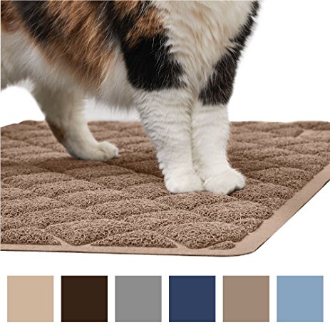 The Original GORILLA GRIP (TM) Premium Cat Litter Mat, XL Jumbo Size, Phthalate Free, Traps Litter from Box and Paws, Best Scatter Control, Soft on Sensitive Kitty Paws, Easy to Clean, Durable