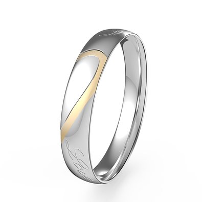 UHIBROS Real Love Band Couples Engagement Promise Stainless Steel Rings