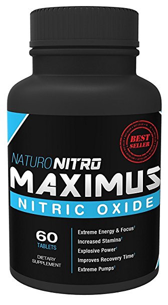 Maximus | Nitric Oxide Supplement | High Potency NO Booster | L-arginine | Build Muscle Faster, Workout, Train Longer and Harder, 60 Tablets