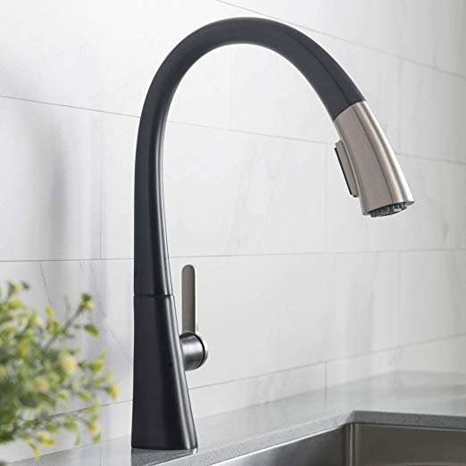 Kraus KPF-1673SFSMB Nolen Kitchen Faucet, 16.4, Spot Free Stainless Steel/Matte Black