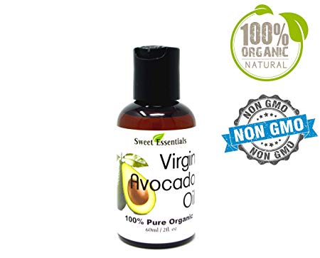 Organic Unrefined Extra Virgin Avocado Oil | 2oz | Imported From Italy | Cold-Pressed | 100% Pure | Raw/NON-GMO/Green In Color