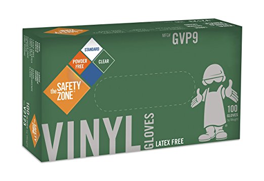 Disposable Vinyl Gloves - Powder Free, Clear, Latex Free and Allergy Free, Plastic, Work, Food Service, Cleaning, Wholesale Cheap, Size Large (Box of 100)
