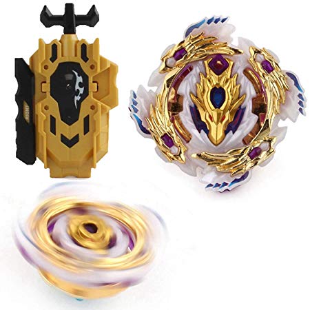 Bey Battling SpinningTop Blade Burst God B-110 Starter Bloody Longinus. 13. JI with Golden Bey Launcher LR (Left & Right Turning) (Gold L Drago-Gold Edition)