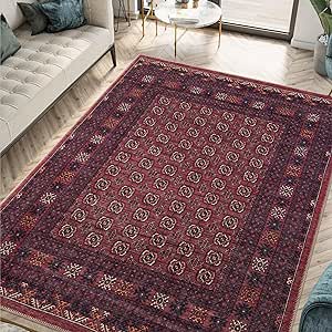 Keen Home Design Machine Washable Area Rugs with Non-slip Backing, Ideal for Hallway, Living Room, Bedroom, Kitchen and Laundry Room, Vintage Moroccan and Low Pile Rug (3' x 5')