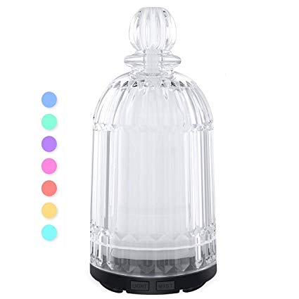 DOUDING Essential Oil Diffuser, Cool Mist Humidifier 8  Hours with 7 Colors LED Night Lights, Adjustable Mist Mode, Waterless Automatic Shut-off for Home Office Bedroom