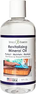 Totally Bamboo Revitalizing Mineral Oil for Bamboo & Wood Cutting Boards, Food Grade & Food Safe, 8 Oz Capacity