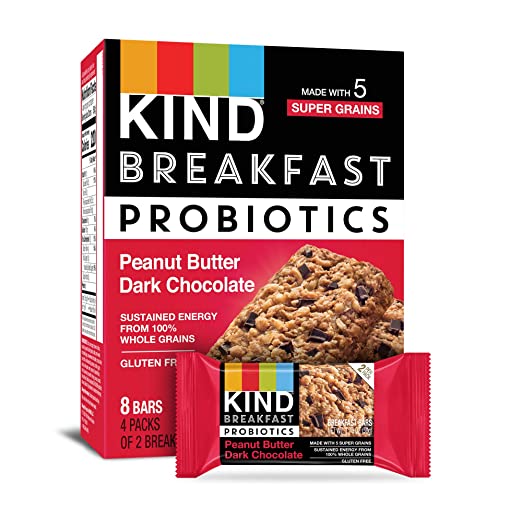 KIND Breakfast Probiotic Bars, Peanut Butter Dark Chocolate, 32 Count