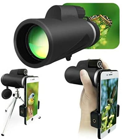 Monocular Telescope,JSDOIN 12X50 High Power HD Monocular with Smartphone Holder & Tripod, Waterproof Monocular with Durable and Clear FMC BAK4 Prism for Bird Watching, Camping, Hiking, Match