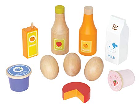 Hape Healthy Basics Kid's Wooden Play Kitchen Accessories Food Set