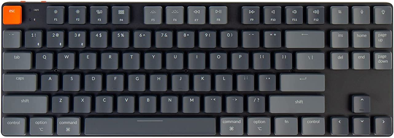 Keychron K1 SE, 87 Keys Ultra-Slim Wireless Bluetooth/USB Wired Mechanical Keyboard with RGB LED Backlit, Low-Profile Gateron Mechanical Blue Switch Compatible with Mac Windows