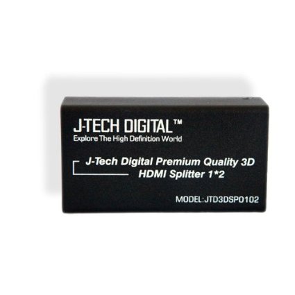J-Tech Digital (TM) 2 Ports HDMI 1x2 Powered Splitter Ver 1.3 Certified for Full HD 1080P with Deep Color & HD Audio and Max Bandwidth of 10.2Gbps