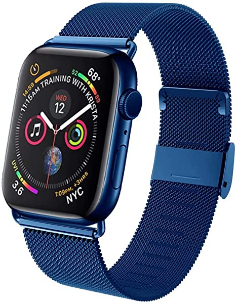 GBPOOT Compatible for Watch Band 38mm 40mm 42mm 44mm, Wristband Loop Replacement Band for Iwatch Series 6，Series 5,Series 4,Series 3,Series 2,Series 1,Blue,42mm/44mm