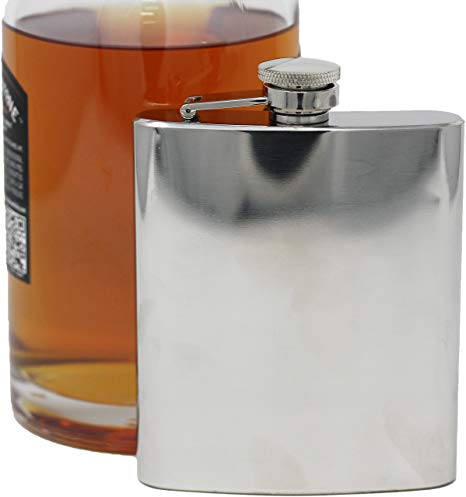 Premium 8 oz Shiny Silver Finish 304 (18/8) Food Grade Stainless Steel Hip Alcohol Liquor Flask - BPA free and Leak and Rust Proof - Discrete Drinking Gift