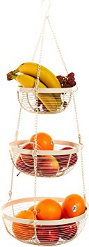 Useful. 3 Tier Hanging Fruit Basket (White)