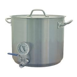 8 Gal Beer Brewing Kettle w/ welded Valve & Thermometer with tri-clad 5mm bottom