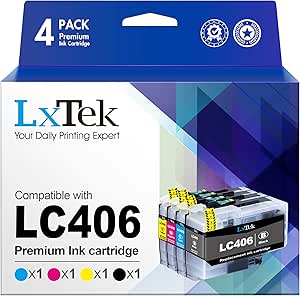 LC406 Ink Cartridges for Brother Printer Compatible for Brother LC406 Ink Cartridges LC406XL LC 406 406XL for Brother MFC-J4335DW MFC-J5855DW MFC-J4535DW MFC-J6555DW MFC-J6955DW Printer(4 Pack)