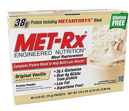 MET-Rx Original Meal Replacement Original Vanilla, 40 count (2.54 ounce packets)