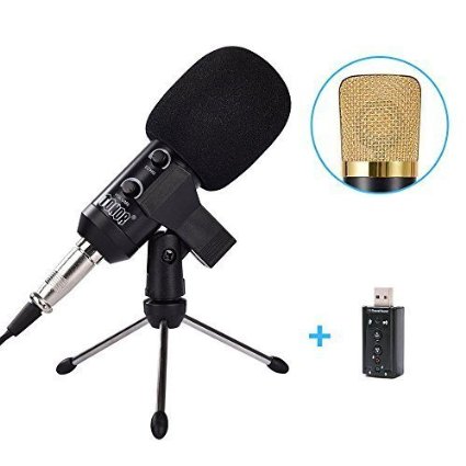 Tonor 3.5mm Studio Condenser Microphone For Echo Broadcast Vocals,Singing, Musical Instruments Recording