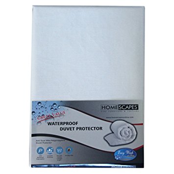 Homescapes Waterproof Duvet Cover Protector - Fully Fitted - SINGLE - Hypoallergenic and Dust Mite Proof