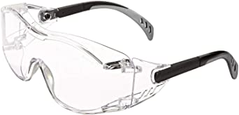Gateway Safety 6980 Cover2 Safety Glasses Protective Eye Wear - Over-The-Glass (OTG), Clear Lens, Black Temple (3 Pair)