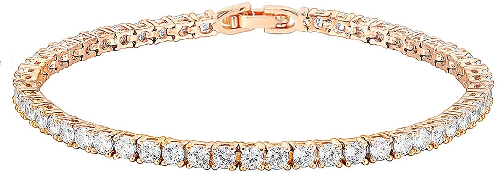 PAVOI 14K Gold Plated Cubic Zirconia Classic Tennis Bracelet | Gold Bracelets for Women | Size 6.5-7.5 Inch