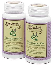 Heather's Tummy Tamers - Peppermint Oil Capsules with Ginger and Fennel for Irritable Bowel Syndrome ~ 90 softgels (Pack of 2)