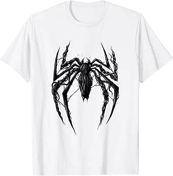 Marvel Spider-Man 2 Venomized Black Spider Chest Emblem T-Shirt