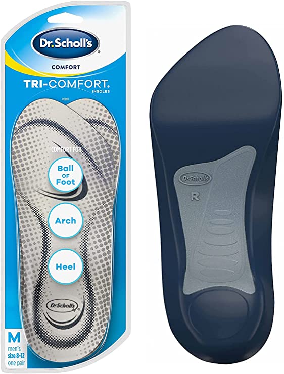 TRI-Comfort Insoles // Comfort for Heel, Arch and Ball of Foot with Targeted Cushioning and Arch Support 1 Pack