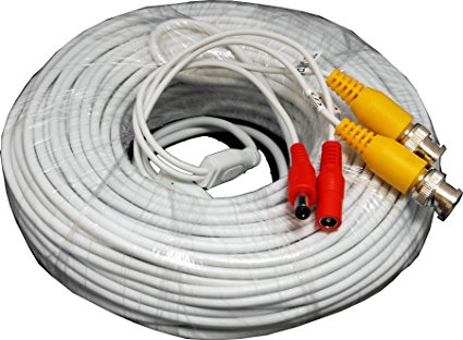 Laview LVA-ACA2125W 125 Foot All-in-One BNC Video and Power Cable with Connectors, White