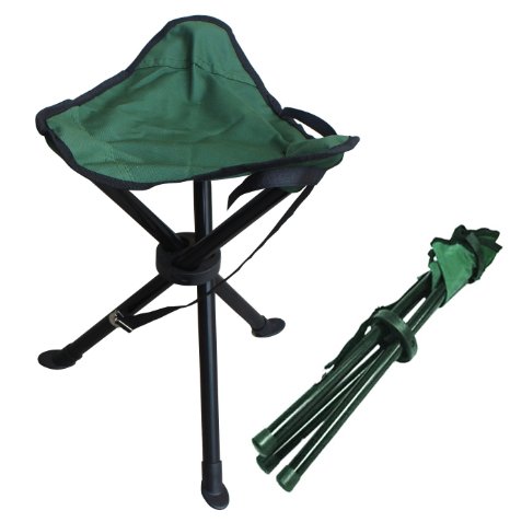 Folding stool by Alex Carseon, small, lightweight, portable seat. Foldable tripod camp chair for camping, fishing, travel, parks, photography, outdoor concerts, soccer games, sports events, gardening