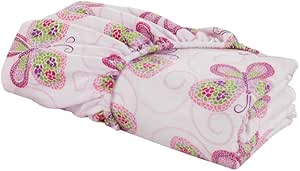 DELANNA Flannel Fitted Sheet 100% Brushed Cotton All Around Elastic 1 Fitted Sheet 39"x75" (TWIN, BUTTERFLY)