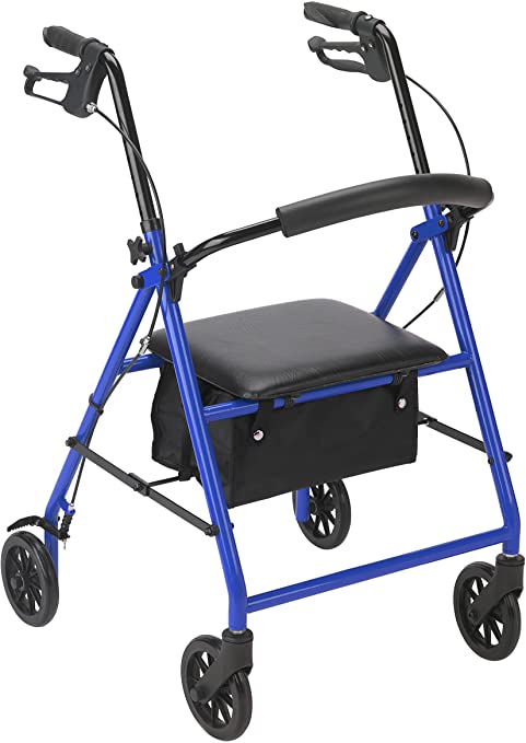 Drive Medical Rollator with 6" Wheels, Blue, 1 Each 1 count