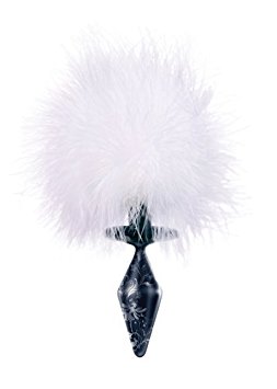 Icon Brands Glass Bunny Tail Butt Plug Small Black