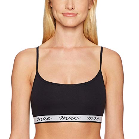 Amazon Brand - Mae Women's Cotton Pullover with Logo Elastic Everyday Bralette (for A-C cups)