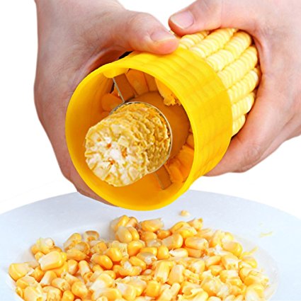 HaloVa Cob Corn Stripper, Corn Stripping Tool, Creative Home Kitchen Corn Cob Cutter Corn Peeler Cob Remover Corn Shucker, Plastic