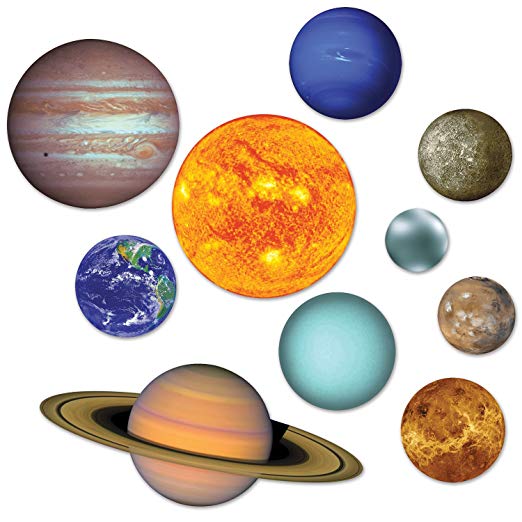 Beistle Solar System Cutouts (Prtd 2 Sides) RED, BLUE