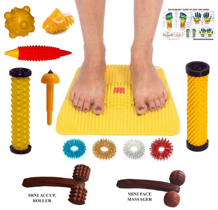 Acupressure Mat with Magnets Pyramids for Pain Relief and Total Health Size 12x12.5 Inches