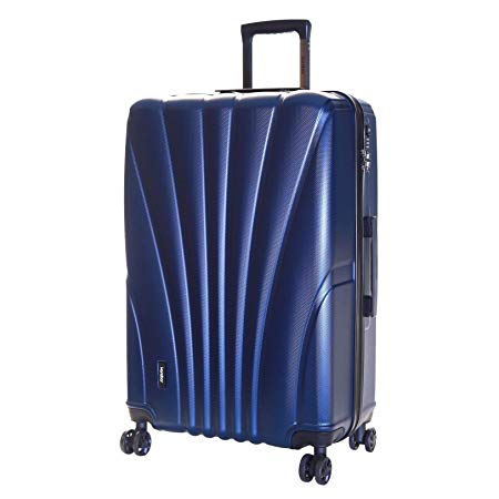 Karabar Extra Large Hard Shell Luggage Suitcase Bag XL 76 cm 4.5 kg 100 litres 4 Spinner Wheels TSA Number Lock, Seashell Dark Blue