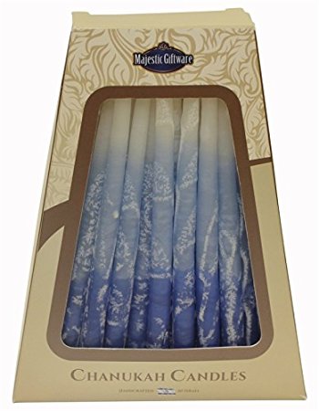 Majestic Giftware SC-CP18 Safed Handcrafted Hanukkah Candles, 6-Inch, Blue/White, 45-Pack